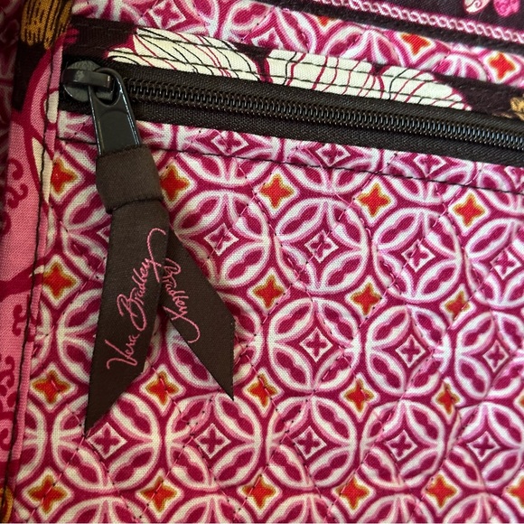 Vera Bradley Tote Bag Mod Floral Pink Button Closure - Picture 8 of 8